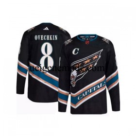 Herren Washington Capitals Eishockey Trikot Alex Ovechkin 8 Adidas 2022-2023 Reverse Retro Schwarz Authentic